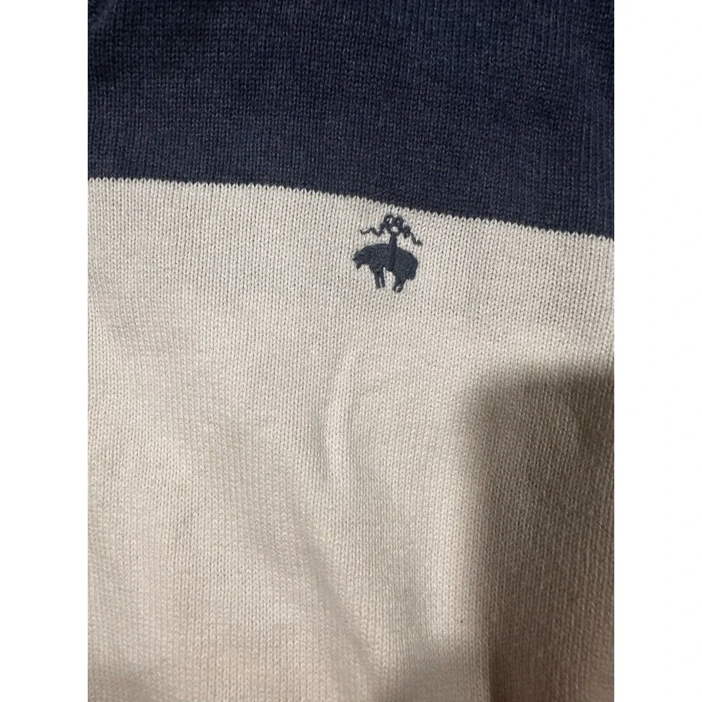 Brooks Brothers 346 XL V-Neck Sweater Blue White